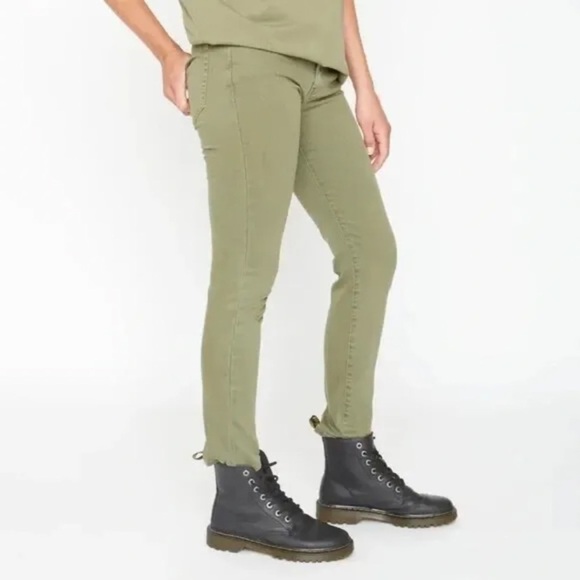 NWT Sandrine Rose X Free People army green skinny ankle pants jeans size 28 crop - Picture 1 of 10